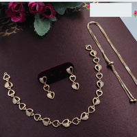 Aamrapali Glamorous Austrian Stone Heart Shape Necklace Set