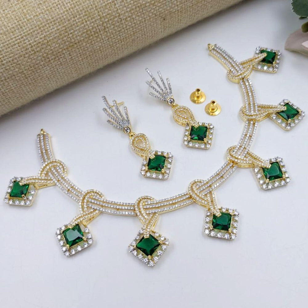 Aamrapli Designer Crystal And Austrian Stone Luxury Statement Necklace Set