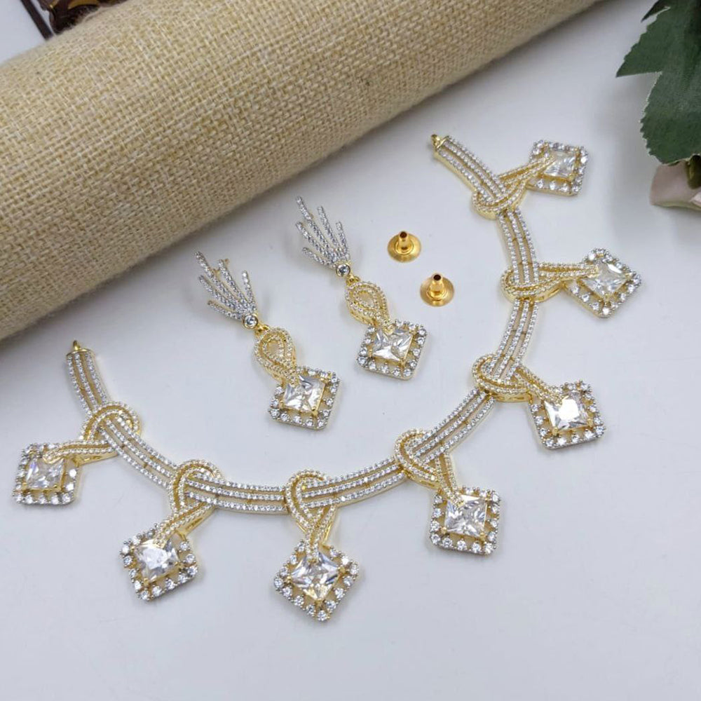 Aamrapli Designer Crystal And Austrian Stone Luxury Statement Necklace Set
