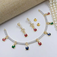 Aamrapli Designer Crystal And Austrian Stone Luxury Statement Necklace Set