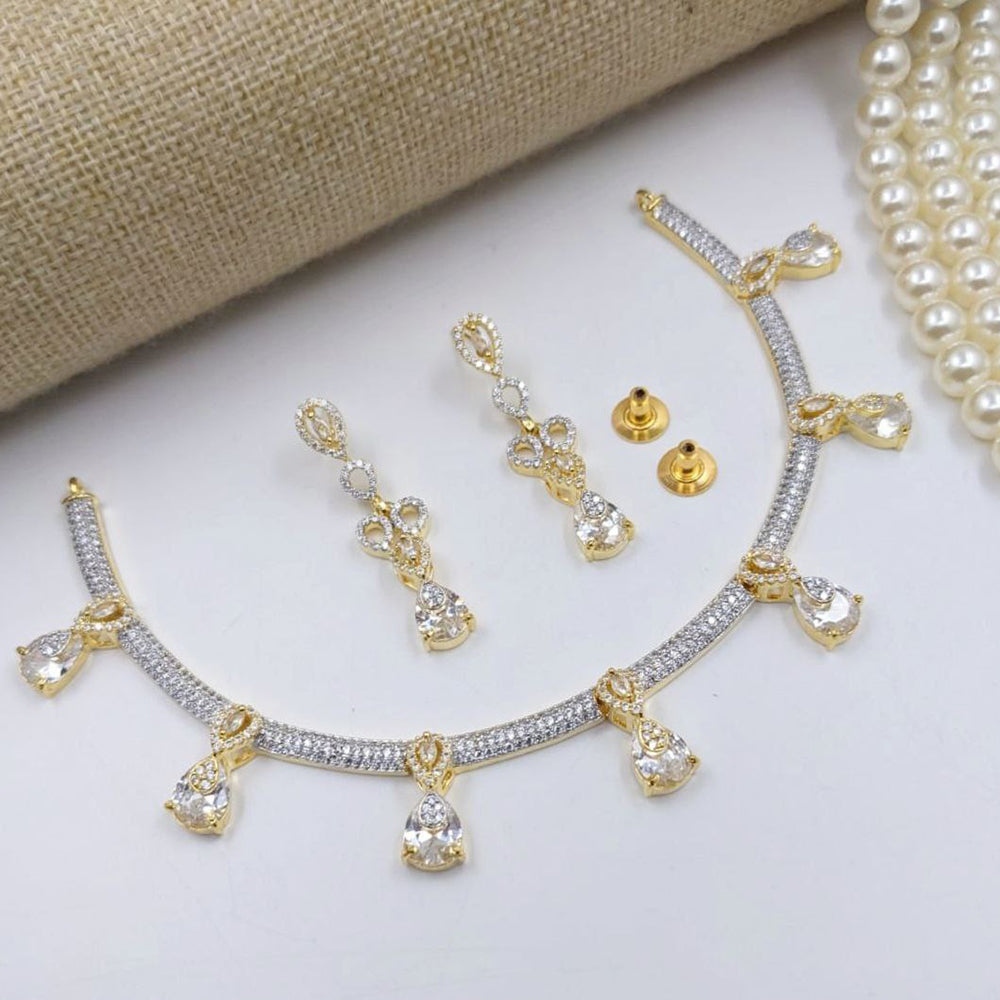 Aamrapli Designer Crystal And Austrian Stone Luxury Statement Necklace Set