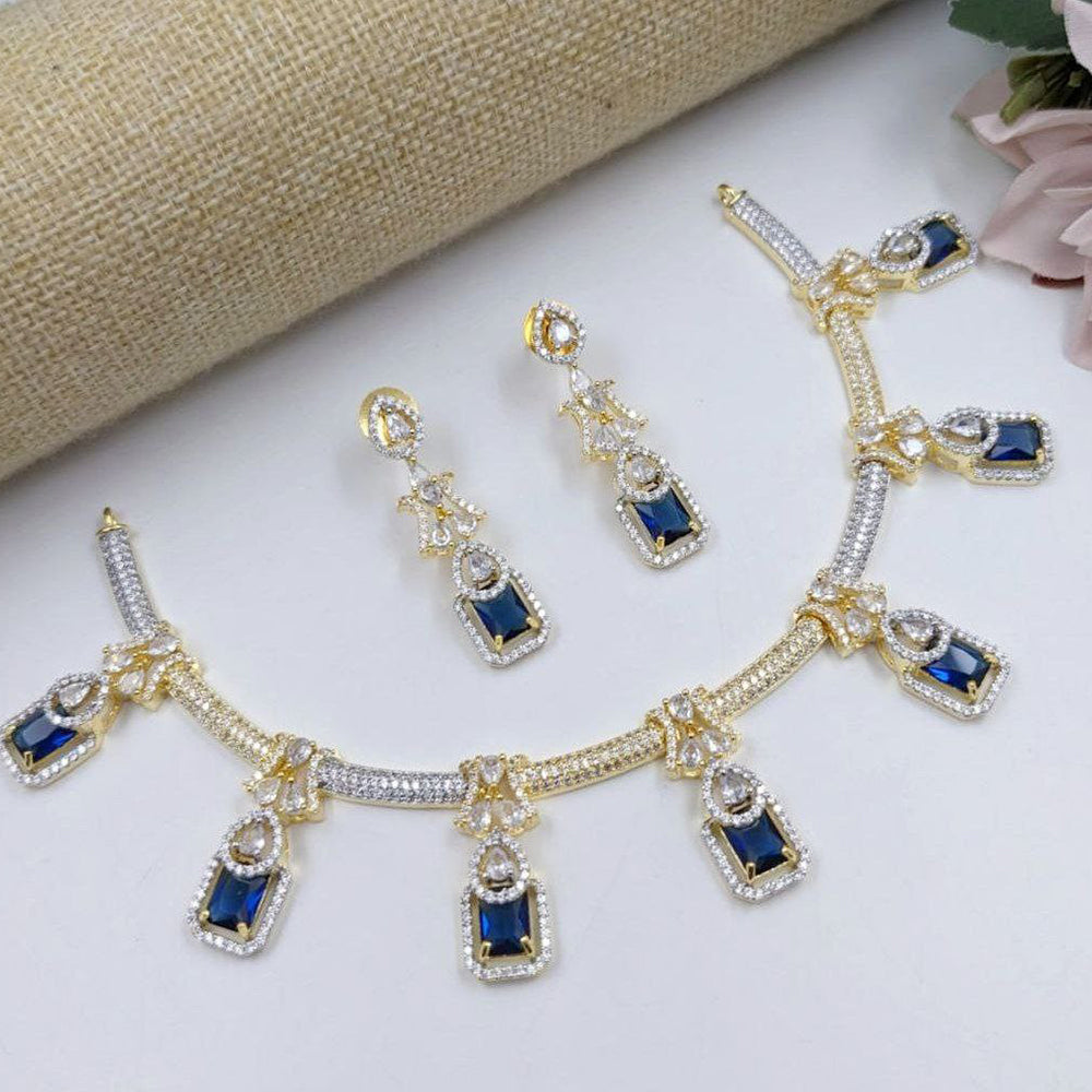 Aamrapli Designer Crystal And Austrian Stone Luxury Statement Necklace Set