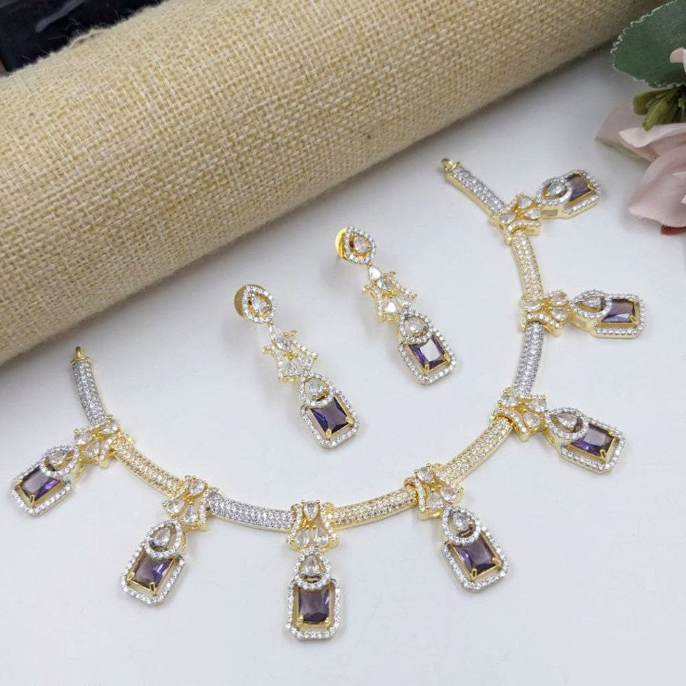 Aamrapli Designer Crystal And Austrian Stone Luxury Statement Necklace Set