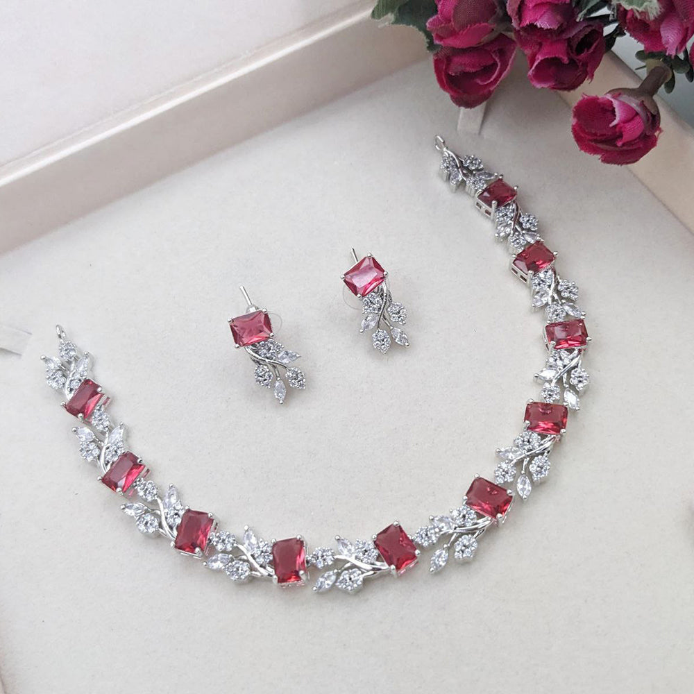 Aamrapli Designer Crystal And Austrian Stone Luxury Statement Necklace Set