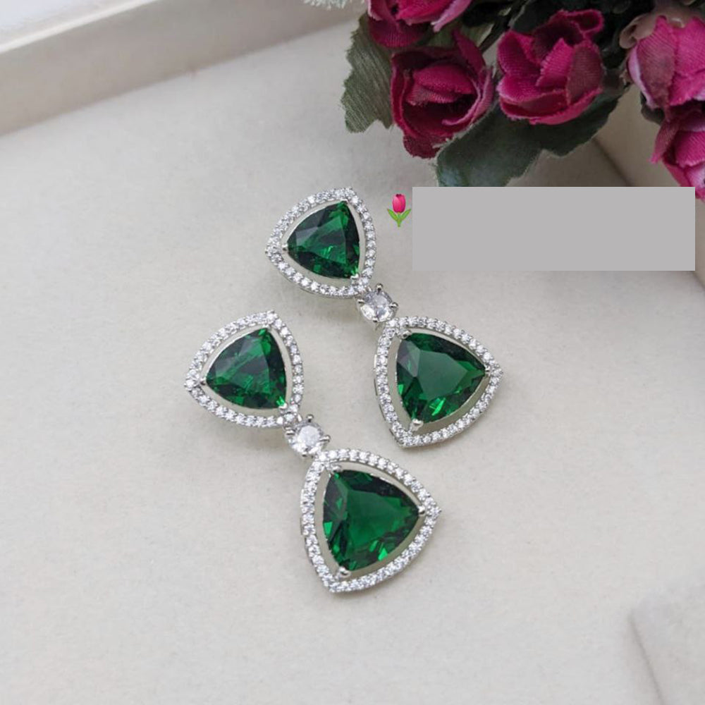 Aamrapali Sparkling Austrain And Crystal Stone Dangler Earrings