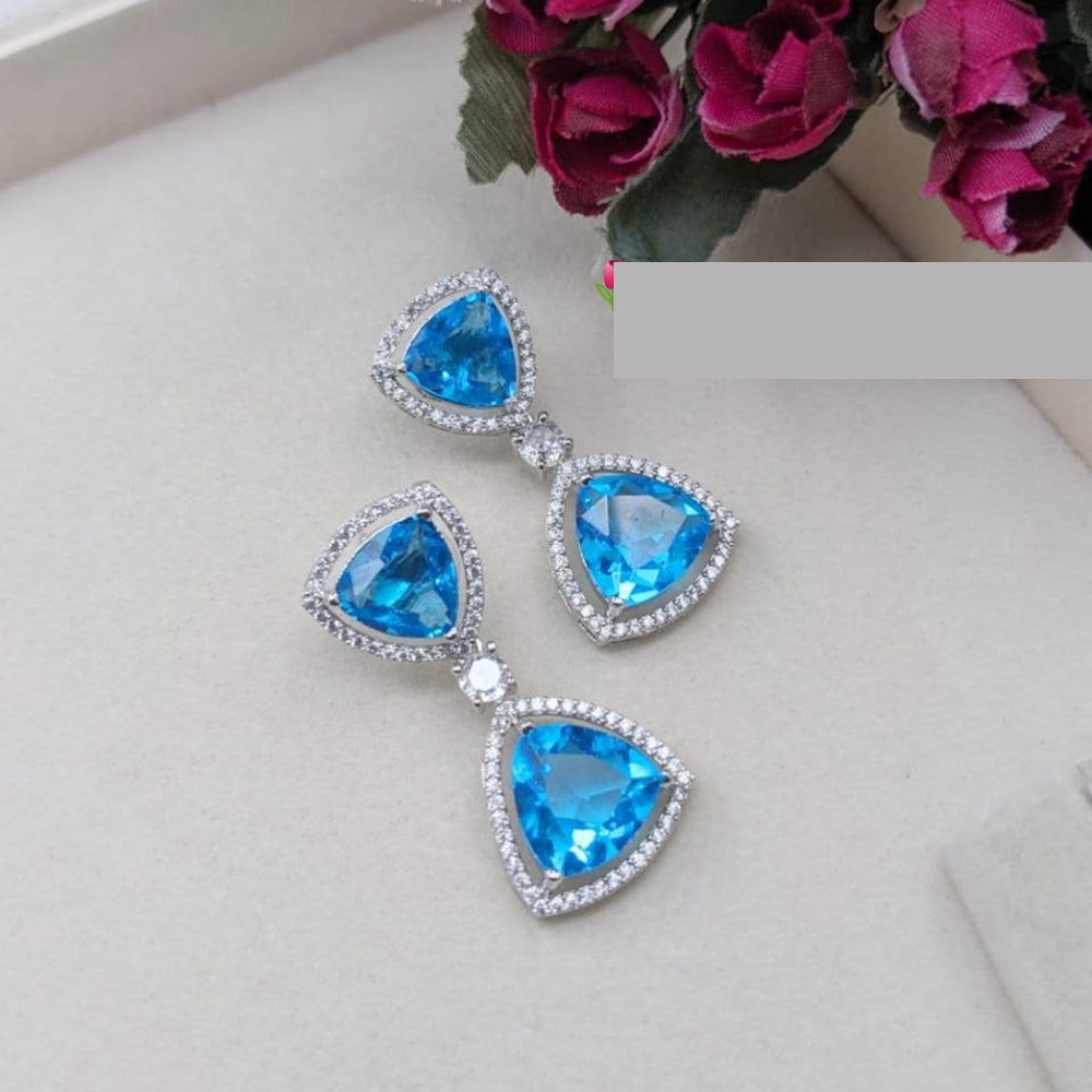 Aamrapali Sparkling Austrain And Crystal Stone Dangler Earrings