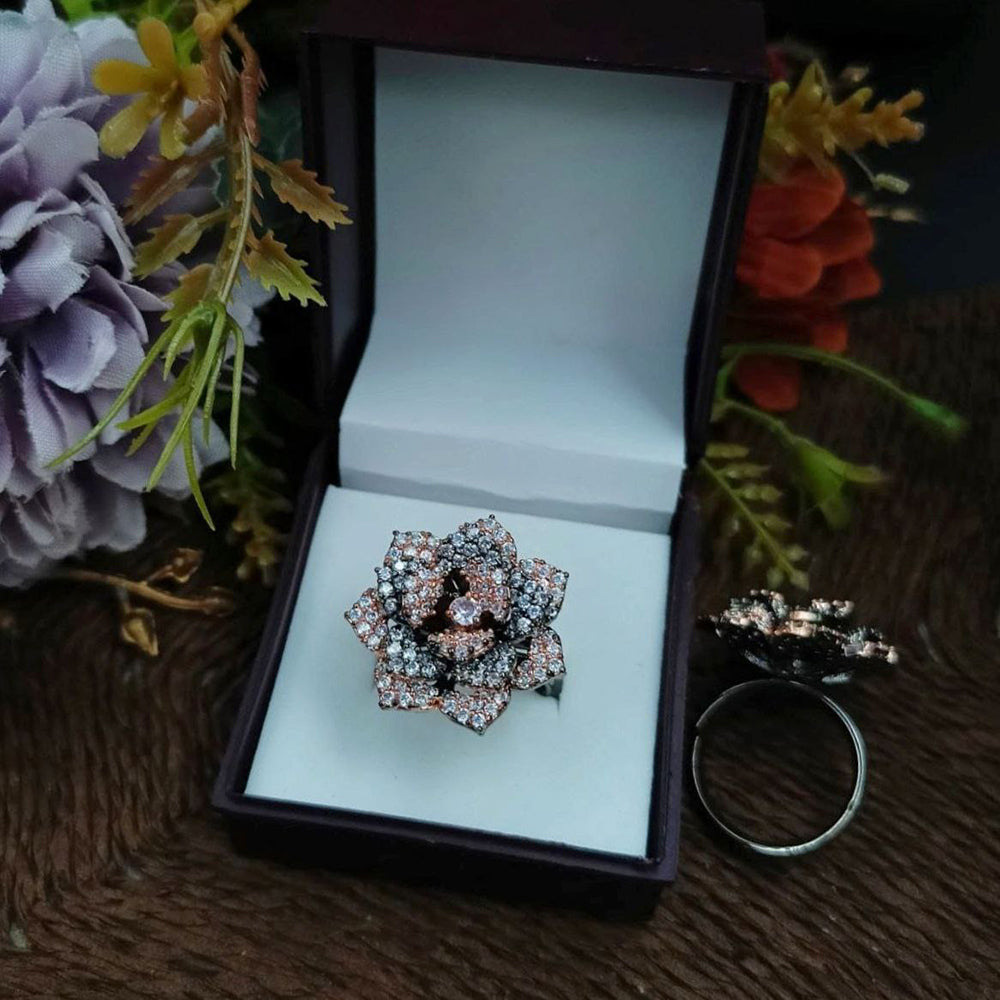Aamrapali Glamorous Austrian Stone Flower Blossom Style Finger Ring