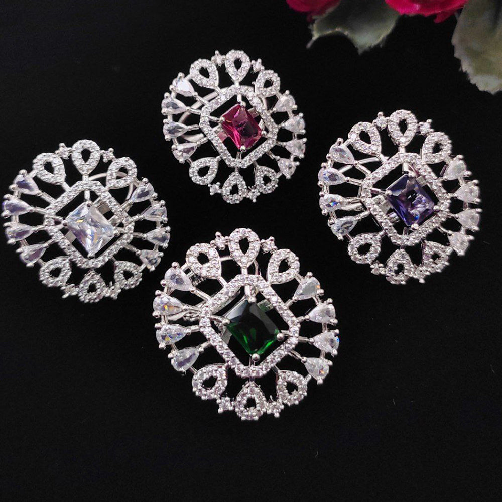 Aamrapali Radiant American Diamond Solitaire Inspired Ring
