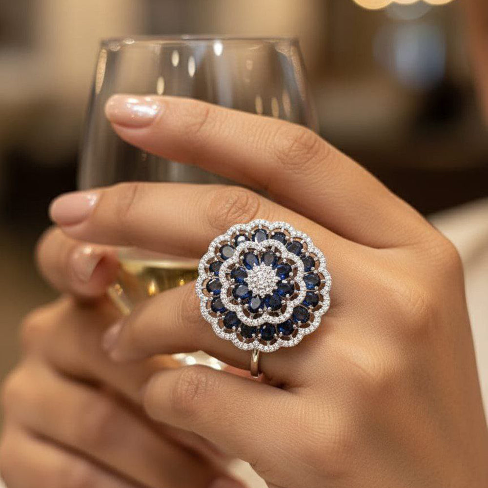 Aamrapali Radiant American Diamond Solitaire Inspired Ring