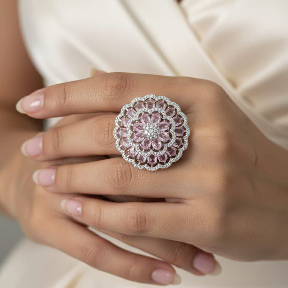 Aamrapali Radiant American Diamond Solitaire Inspired Ring