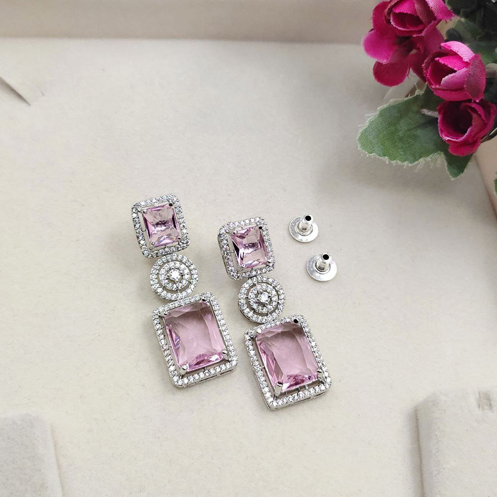 Aamrapli Sparkling American Diamond Dangler Earrings