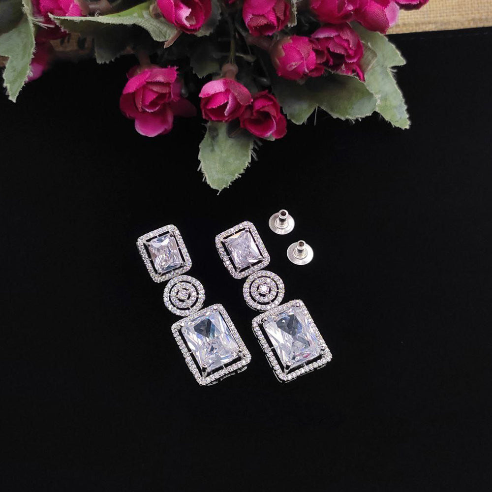 Aamrapli Sparkling American Diamond Dangler Earrings