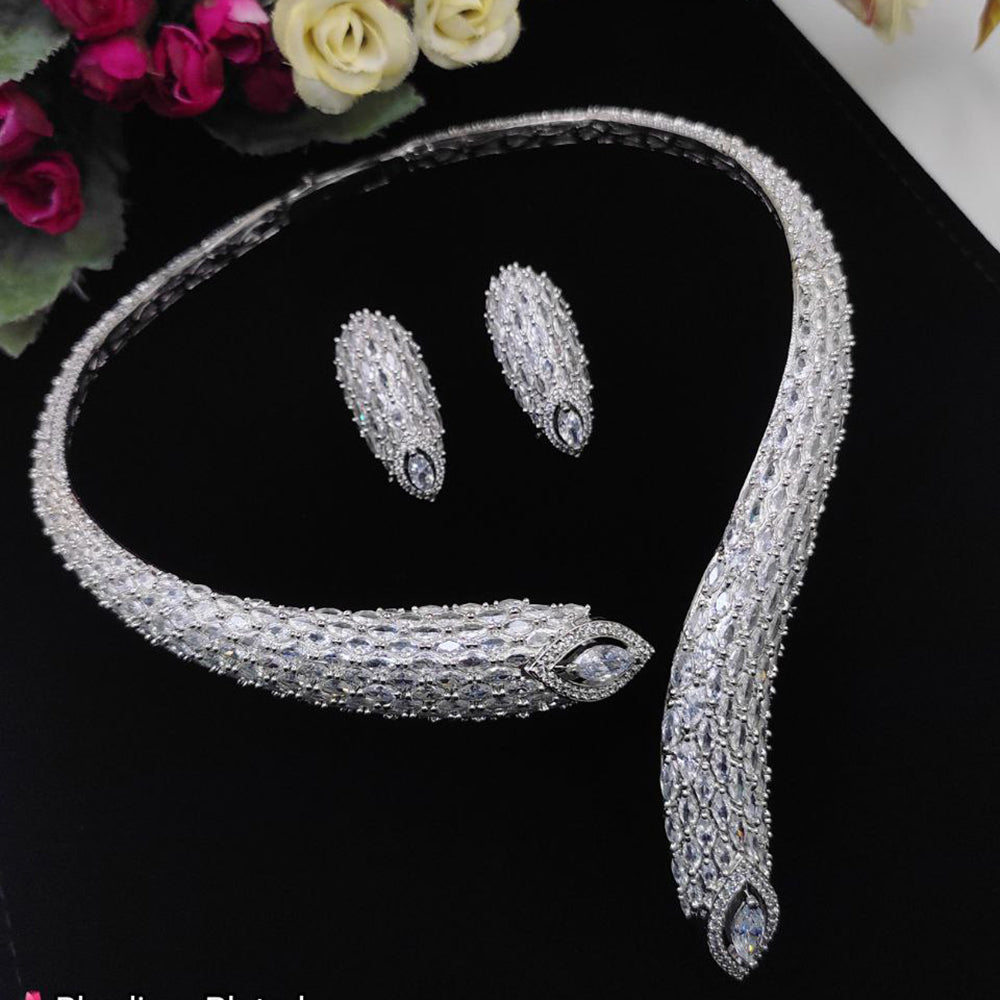 Aamrapali Handcrafted Sparkling Austrian Stone Necklace