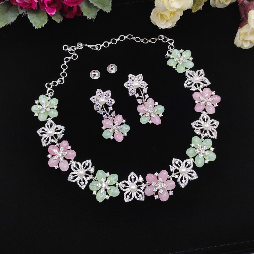 Aamrapali Austrian And Pearl Necklace Set