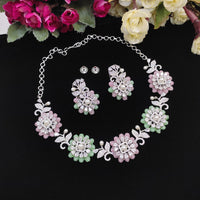 Aamrapali American Dimond And Pearl Necklace Set