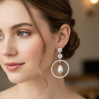 Aamrapali Lightweight Austrian Stone And Pearl Dangler Earrings 