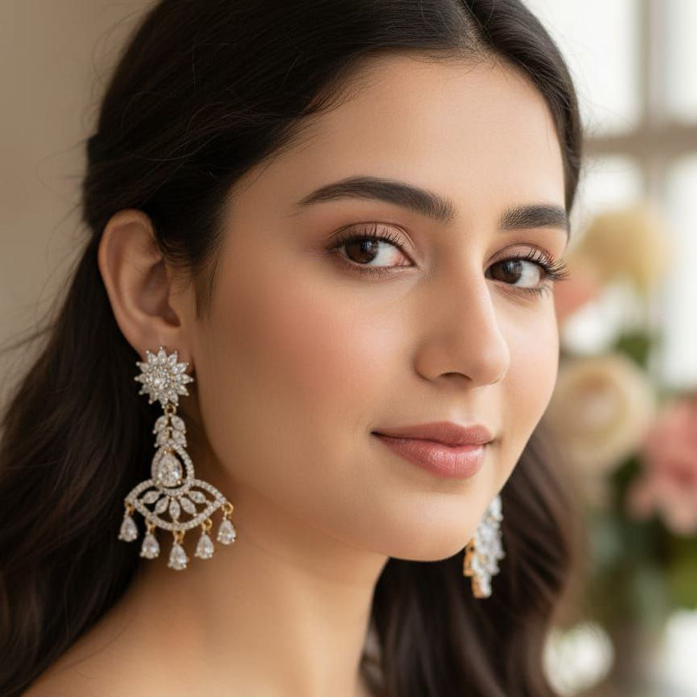 Aamrapali Glam American Diamond Dangler Earrings