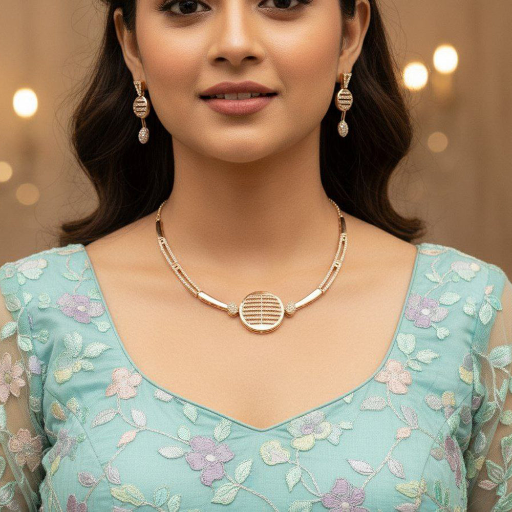 Aamrapali Shimmer Austrian Stone Necklace Set