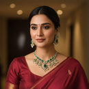 Aamrapali Elegant Pota Stone And Pearl Necklace Set