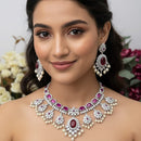 Aamrapali Elegant Pota Stone And Pearl Necklace Set