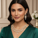 Aamrapali Elegant Pota Stone And Pearl Necklace Set