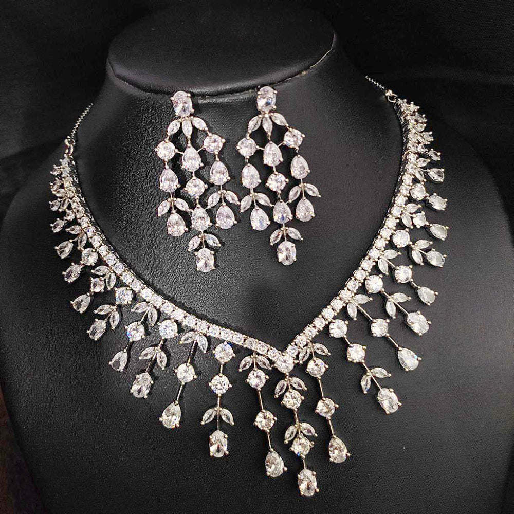 Aamrapali Dazzling American Diamond Necklace Set