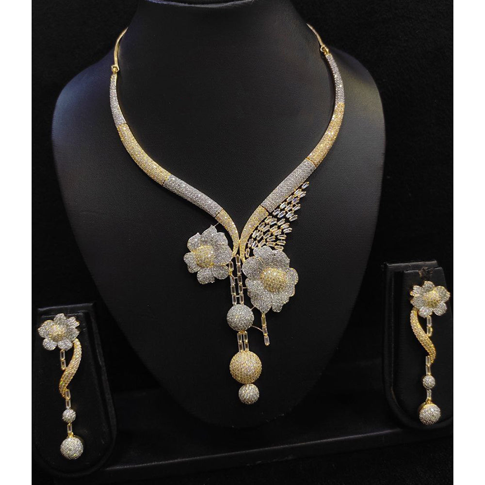 Aamrapali Luxe American Daimond And Austrian Necklace Set