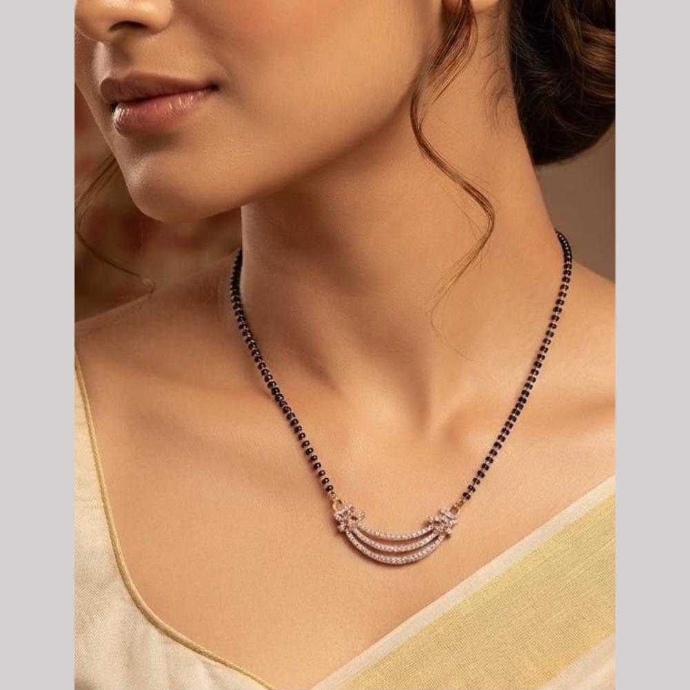 Aamrapali Designer Austrian Stone Black Beaded Mangalsutra