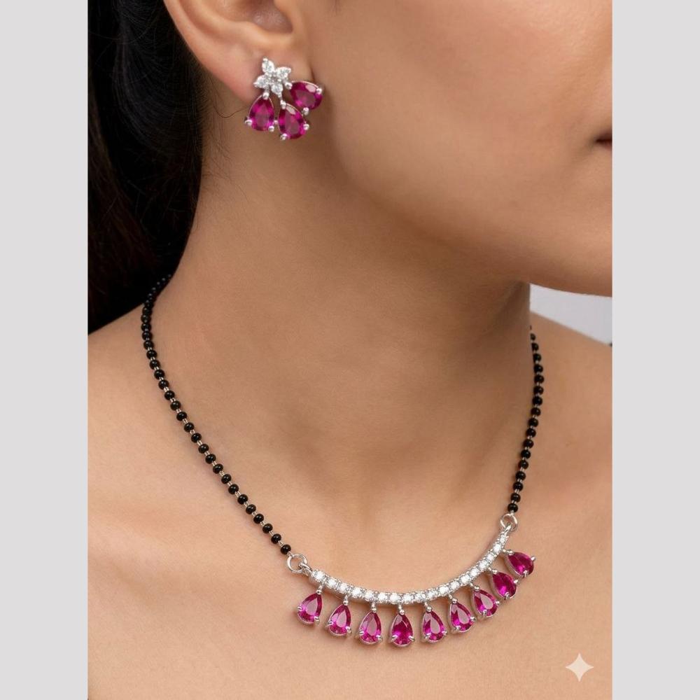 Aamrapali Designer Crystal Stone Black Beaded Mangalsutra