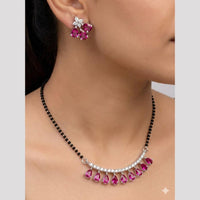 Aamrapali Designer Crystal Stone Black Beaded Mangalsutra