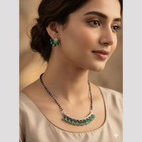 Aamrapali Designer Crystal Stone Black Beaded Mangalsutra