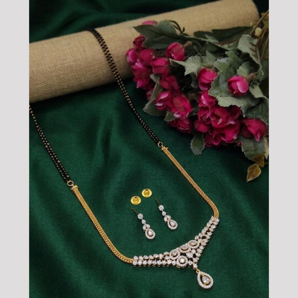 Aamrapali Elegant American Diamond Black Beaded Mangalsutra