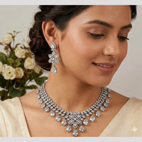 Aamrapali Luxe American Daimond And Austrian Necklace Set