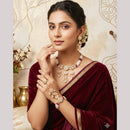 Aamrapali Luxurious Polki Kundan And Pearl Choker Necklace Set  