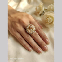 Aamrapali Shimmering Austrian Stone Fancy Statement Ring  