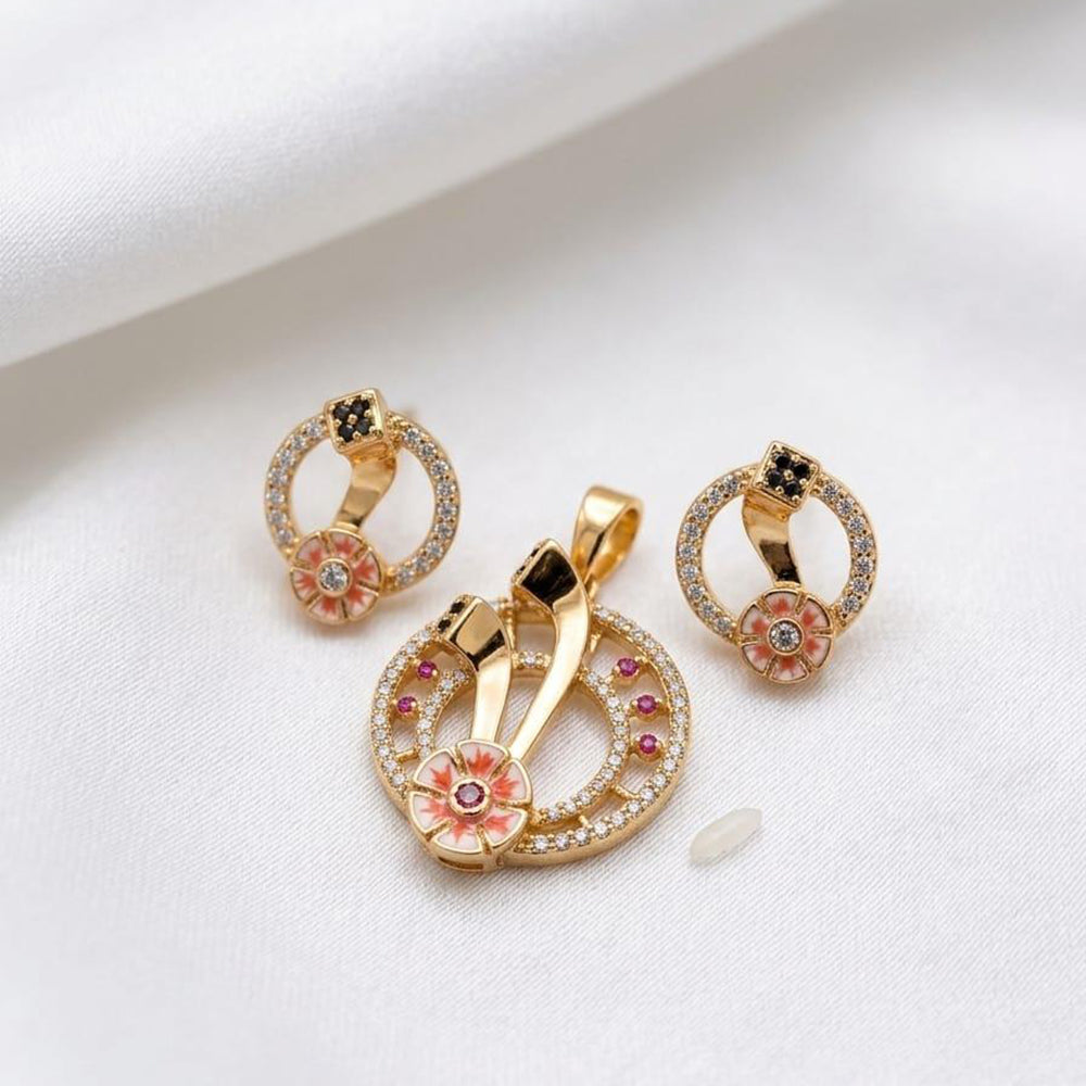 Aamrapali Premium American Diamond Pendant Set