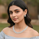 Aamrapali Shimmer Crystal Stone Necklace Set