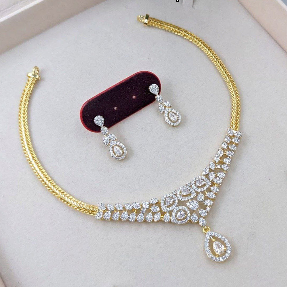 Aamrapali Sparkling American Daimond Neckalce Set  