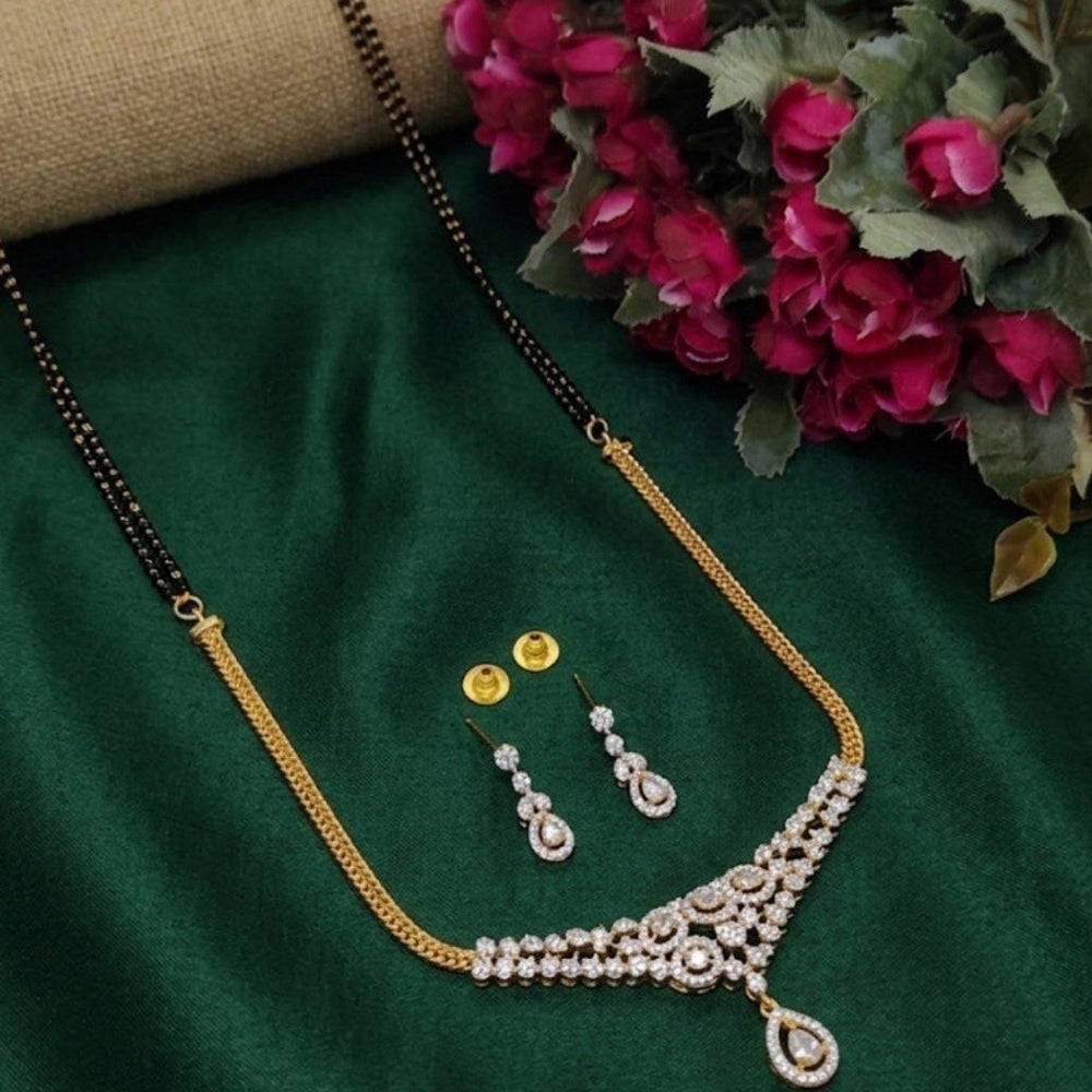 Aamrapali Designer Austrian Stone Black Beaded Mangalsutra
