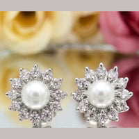 Aamrapali Austrian Stone And Pearl Studs Earrings 