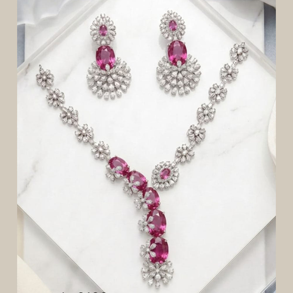 Aamrapali Sparkling American Daimond Neckalce Set