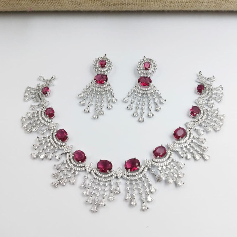 Aamrapali Sparkling American Daimond Neckalce Set