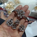 Aamrapali American Diamond Floral Jewellery Combo Set (Bracelet, Pendant, Ring & Earring Studs)