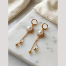 Aamrapali Modern Minimalist Austrian Stone And Pearl Dangler Bali Earrings