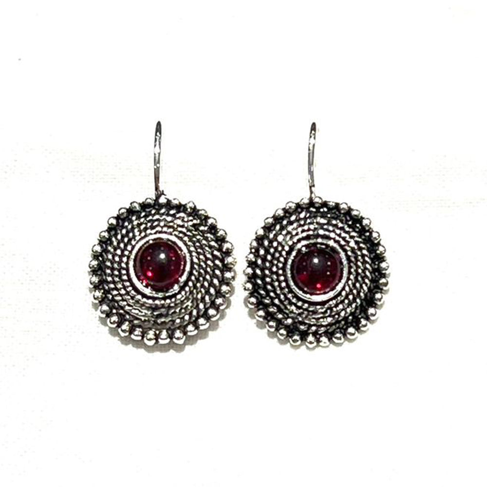 Shrisha Stylish Oxidised Plated Pota Stone Dangler