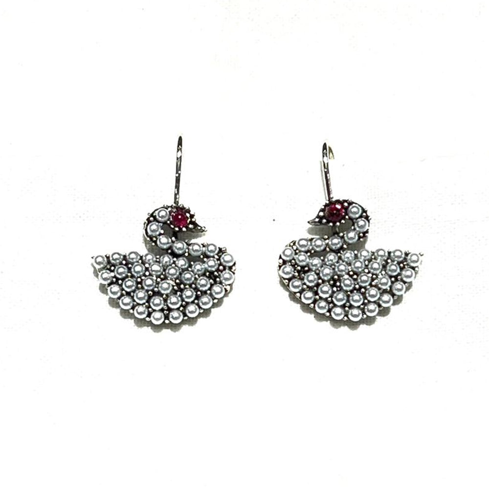 Shrisha Stylish Oxidised Plated Pota Stone Dangler