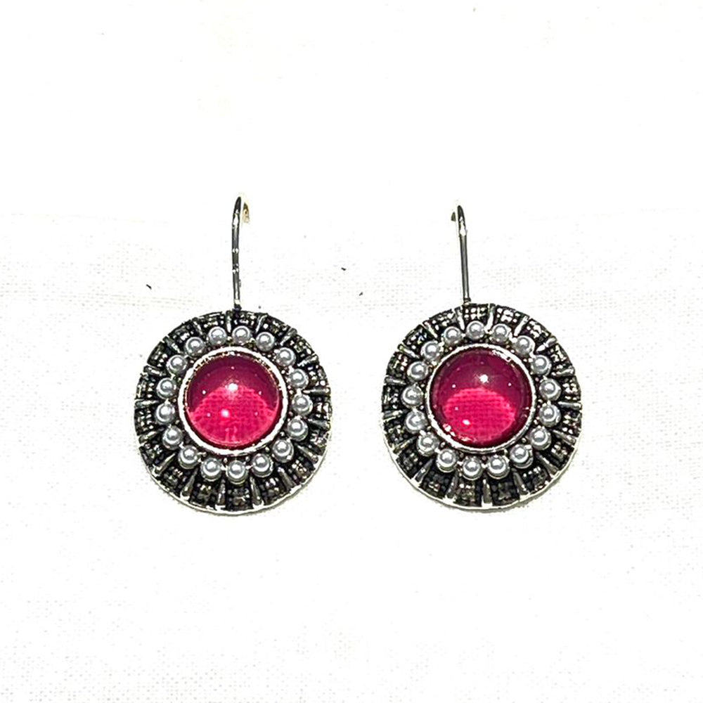 Shrisha Stylish Oxidised Plated Pota Stone Dangler