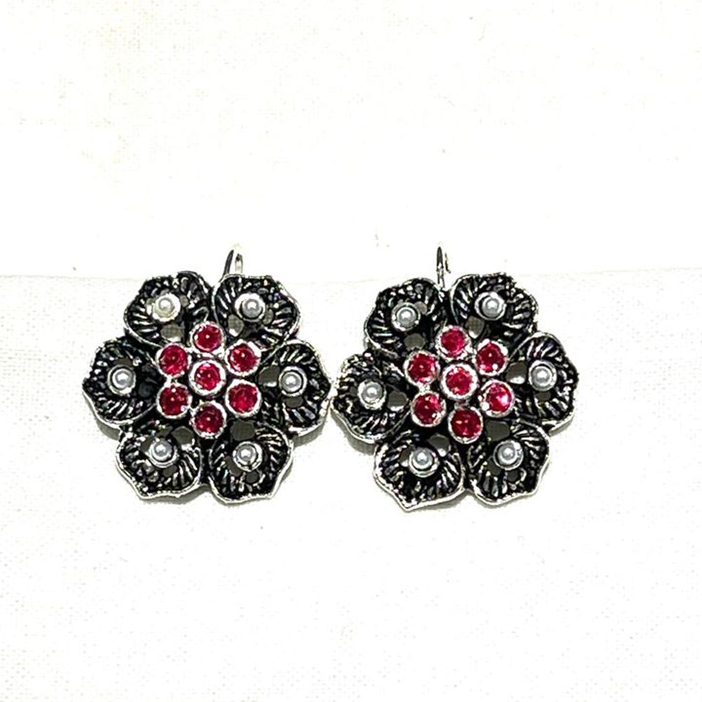 Shrisha Stylish Oxidised Plated Pota Stone Dangler