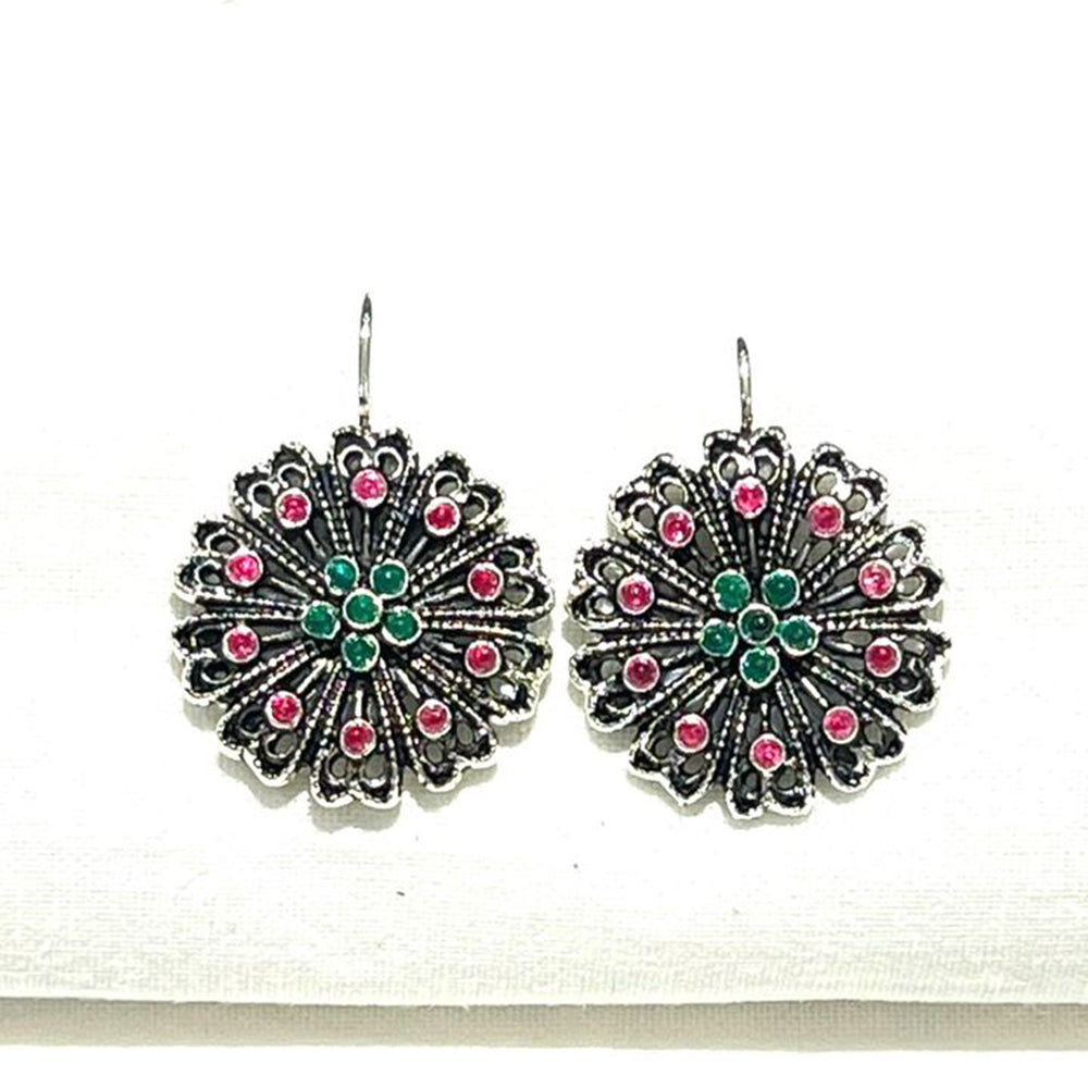 Shrisha Stylish Oxidised Plated Pota Stone Dangler