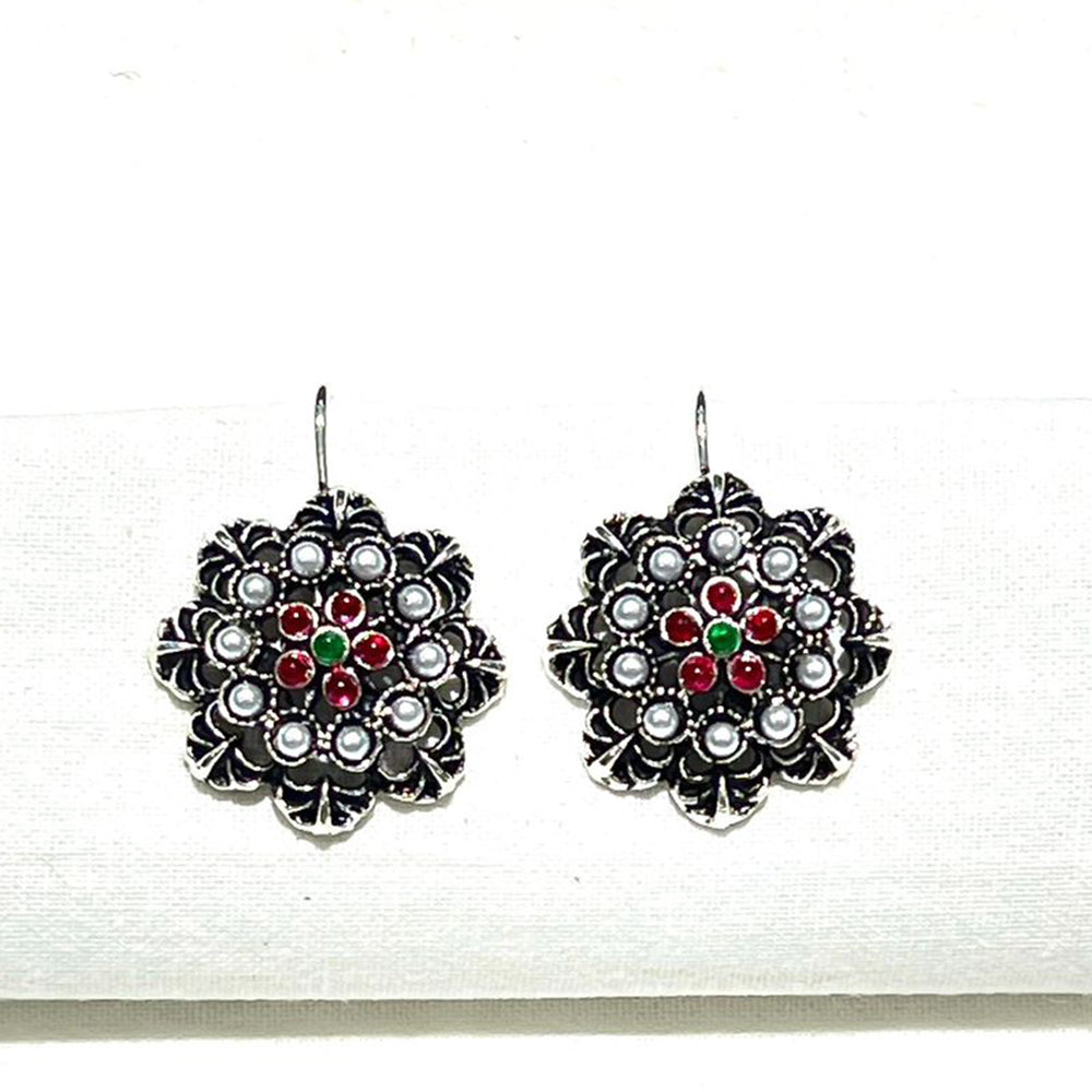 Shrisha Stylish Oxidised Plated Pota Stone Dangler